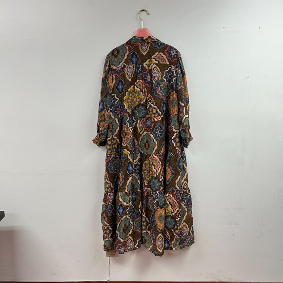 Boho Print Tiered Midi Dress - WK0467 - Picture 2 of 2